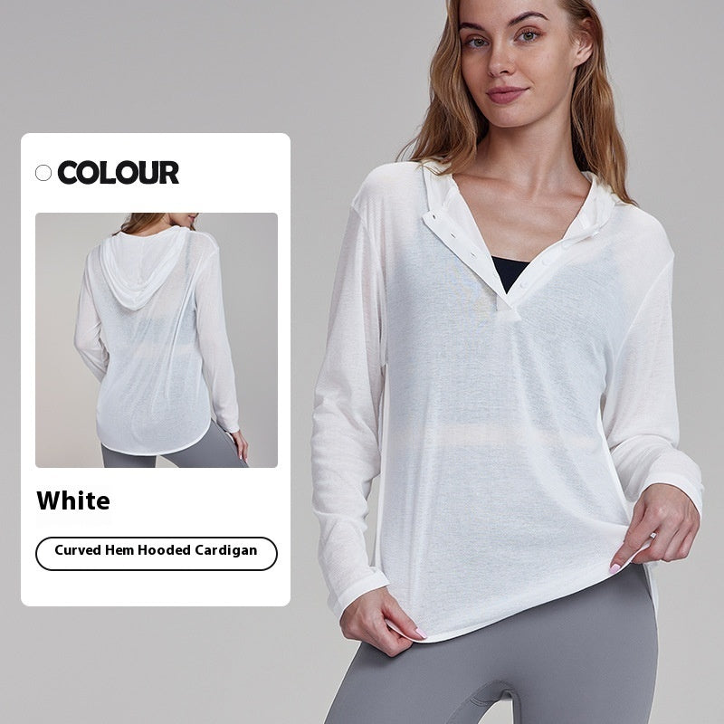 Soft Yoga Clothing Top Long Sleeve Loose Breathable Sports Blouse For Women