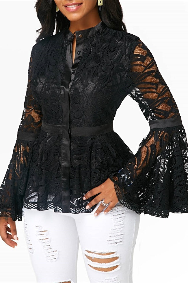 Women Lace Blouse Tops Casual Lady Clothes