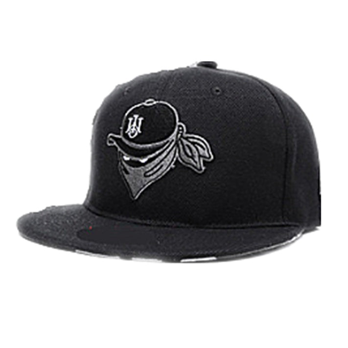 Street Dance Flat-Brimmed Hat Men Dkateboard Baseball Cap Masked Embroidery Hat