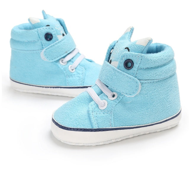 Puseky New Baby Boy Girls Shoes Cute Cartoon Bear Fox First Walkers Canvas Sneaker Anti-slip Soft Sole Toddler Shoes Footwear