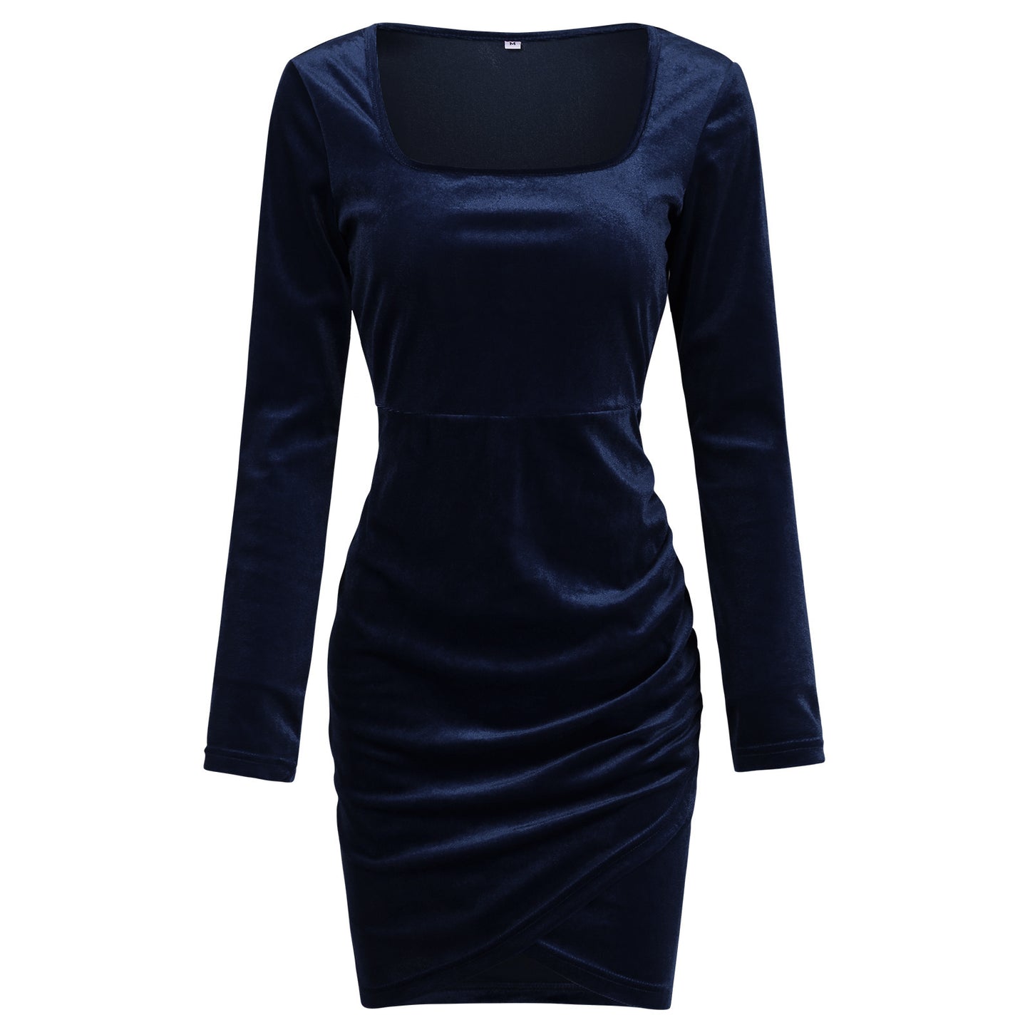 Waist-tight Women's Clothing Fashion Square Collar Autumn And Winter New Long Sleeve Dress Women