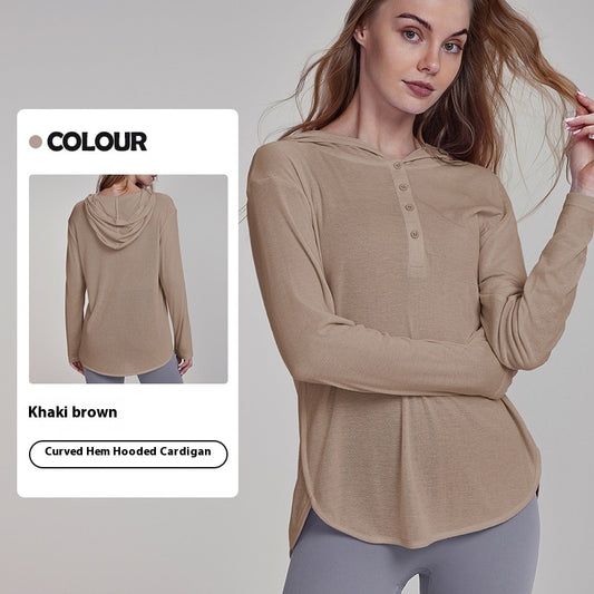 Soft Yoga Clothing Top Long Sleeve Loose Breathable Sports Blouse For Women