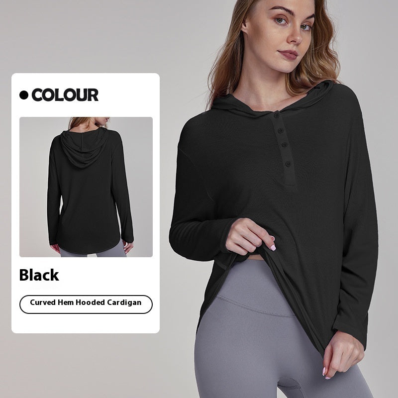 Soft Yoga Clothing Top Long Sleeve Loose Breathable Sports Blouse For Women