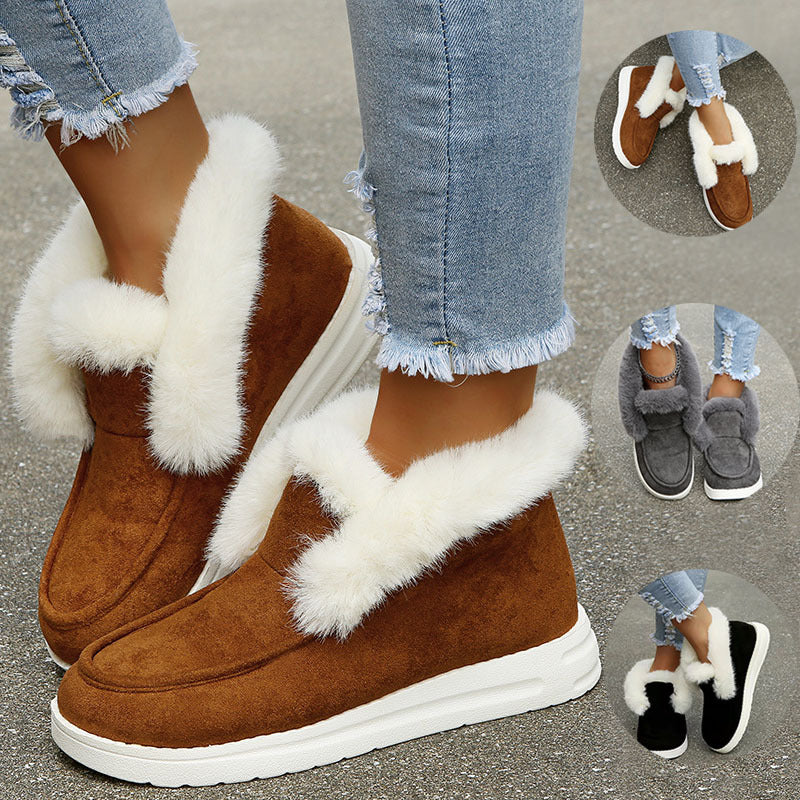 Snow Boots Warm Winter Shoes Plush Fur Ankle Boots Women