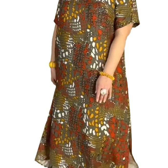 Plus Size Women's Printed Dress