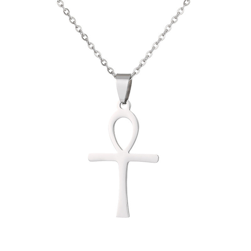 Stainless Steel Cross Necklace For Men Women Pendant Jewelry Fashion Fall Winter Sweater Necklace