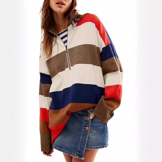 Pullover Split Color Block Sweater