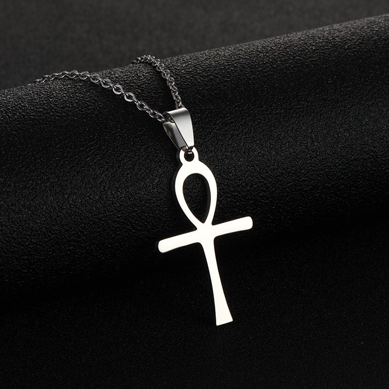 Stainless Steel Cross Necklace For Men Women Pendant Jewelry Fashion Fall Winter Sweater Necklace