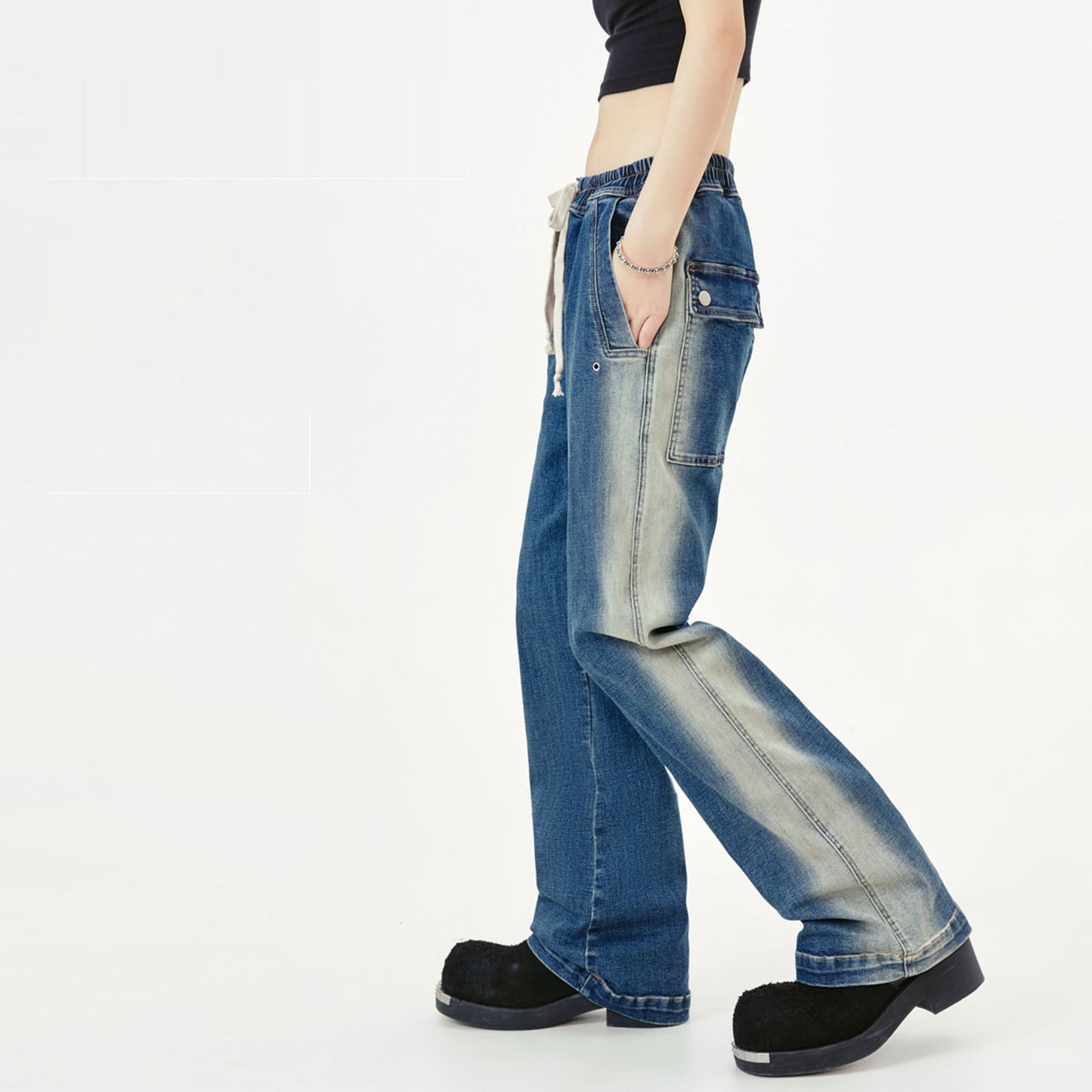 Weila Washed Gradient Stretch Jeans Men