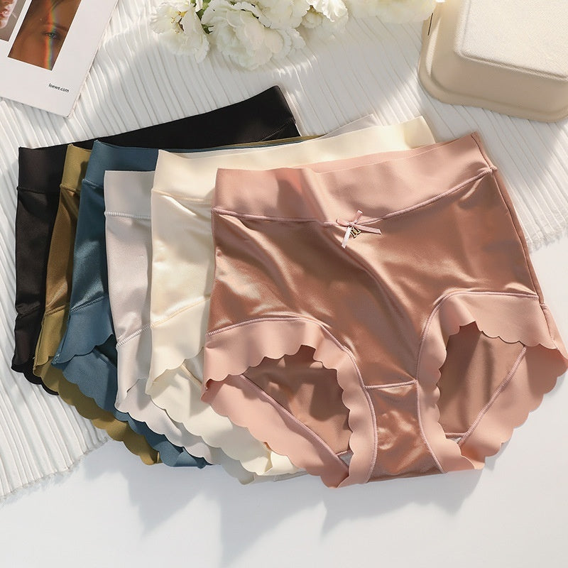 Women's Mid Waist Comfortable Satin Ice Silk Underwear