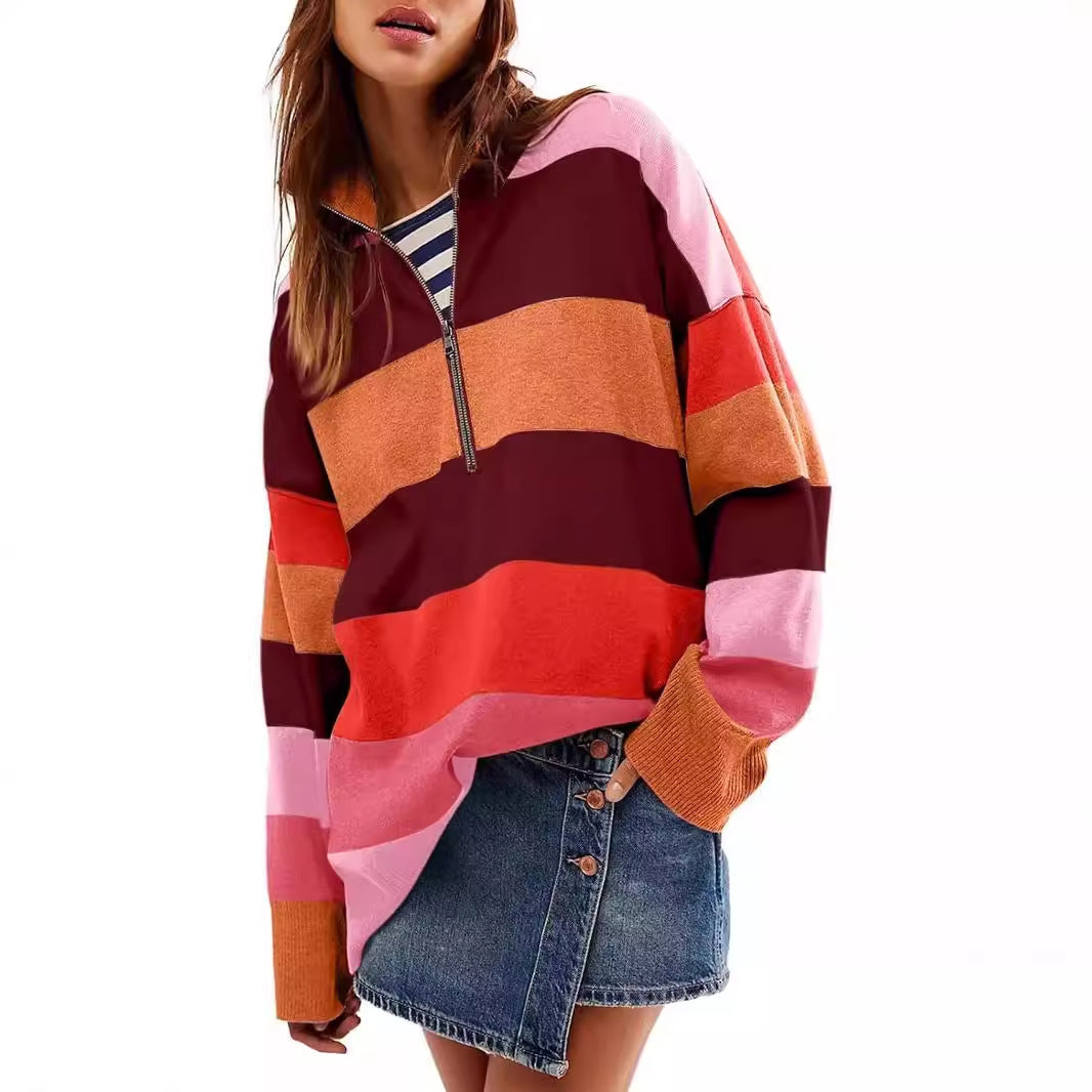 Pullover Split Color Block Sweater