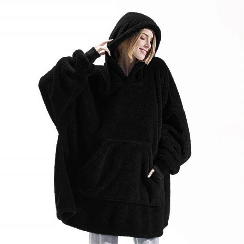 Winter Hoodie Sweatshirt With Big Pocket Women Hooded Tops Clothes