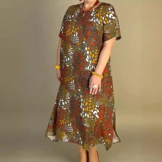 Plus Size Women's Printed Dress