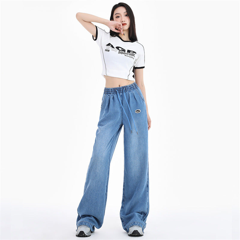 Tencel Thin Ice Silk Wide Leg Jeans