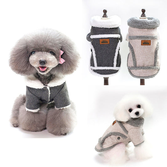 Pet Two-leg Fleece-lined Personalized Warm Keeping Dog Clothes