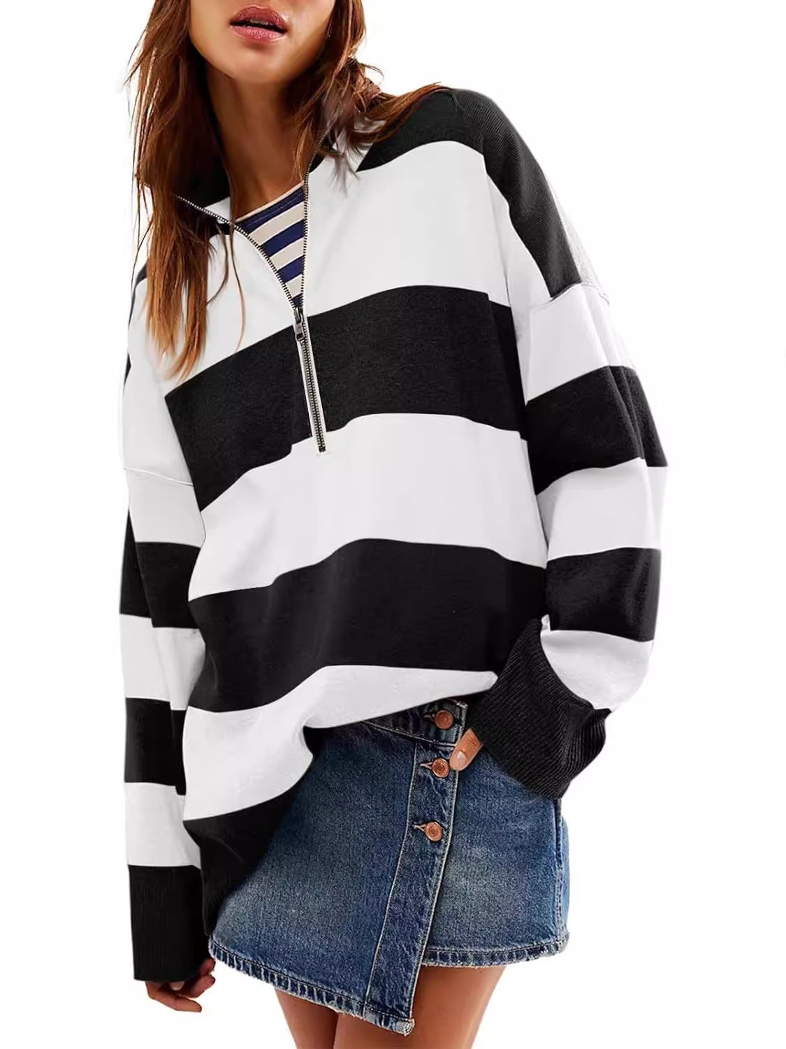 Pullover Split Color Block Sweater