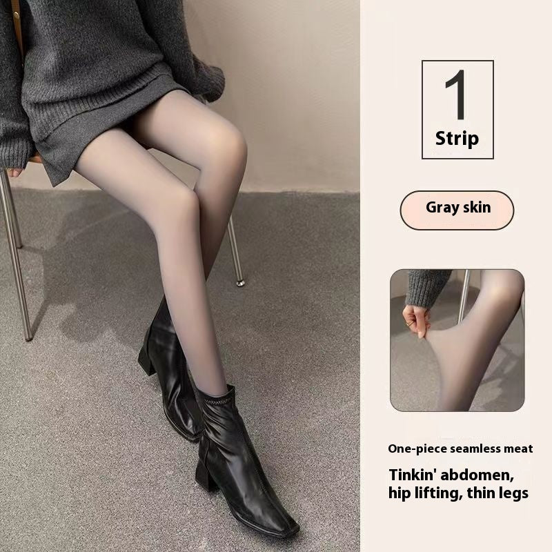 Spring, Autumn And Winter Fleece-lined Thick Pantyhose