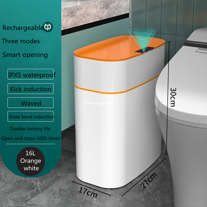 Smart Trash Can With Lid For Bedroom And Living Room Kitchen Storage Box Trash Can Induction Small Car Box Automatic Smart Dustbin Smart Trash Bin